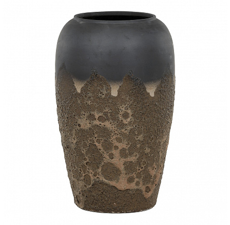 Váza keramická - výška 70 cm, šedo-hnědá