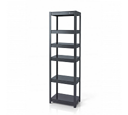 Úzký kovový regál antracitový: JOHNNY, 1800 x 450 x 420 mm