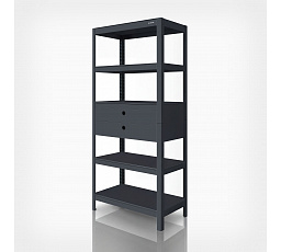 Kovový regál se zásuvkami antracitový: JOHNNY, 1800 x 800 x 420 mm