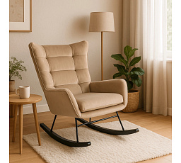Houpací křeslo JACKSON Béžový Sametový