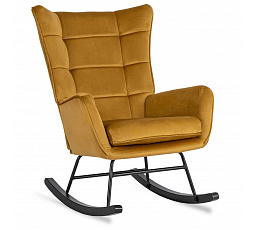 Houpací křeslo JACKSON Hořčicový Sametový