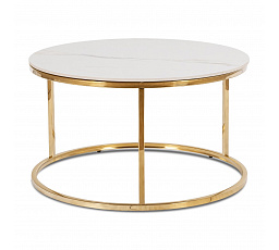 Konferenční stolek VENICE Bílý Mramor/Zlatý