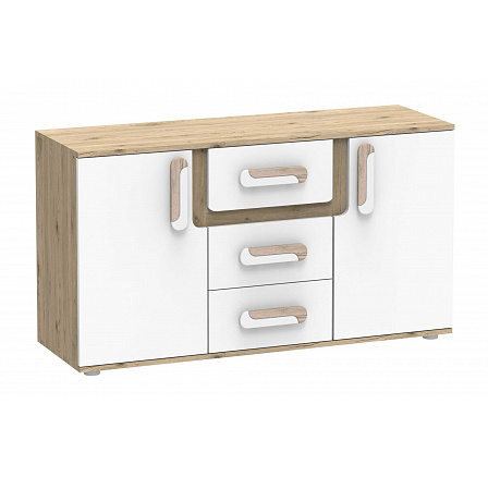 Komoda APETITO 07, Dub/Bílá