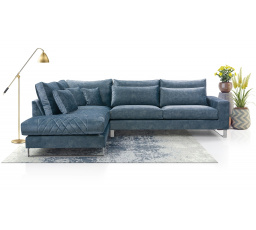 Rohová sedací souprava Corny L modrá
