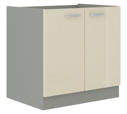 Kuchyňská dolní skříňka KARPO 80 ZL 2F BB, krémový lesk/šedá