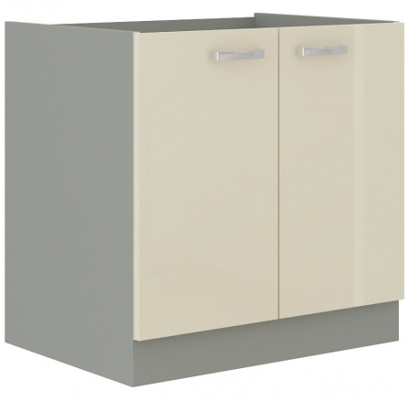 Kuchyňská dolní skříňka KARPO 80 ZL 2F BB, krémový lesk/šedá Kuchyňská dolní skříňka KARPO 80 ZL 2F BB, krémový lesk/šedá