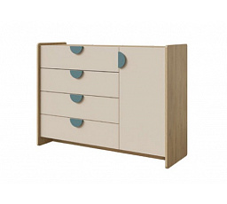Komoda Leya R9 dub cremona/macadamia/mořská modrá