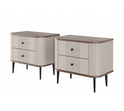 Sada nočních stolků Vesper, kašmír / ořech / černé nohy