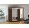 Posuvná skříň se zrcadlem a LED osvětlením BALANCE 180 Choco+Choco