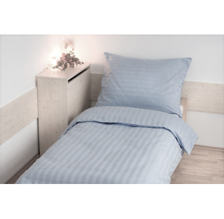 Prodloužené povlečení Atlas gradl 140x220, 70x90cm šedé hotelový uzávěr