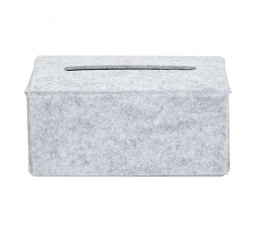 Šedá plstěná krabička na kapesníky světlá