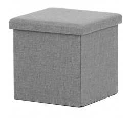 Taburet s úložným prostorem, šedá, látka, TAB-461 GREY2