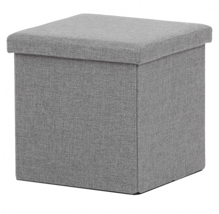Taburet s úložným prostorem, šedá, látka, TAB-461 GREY2