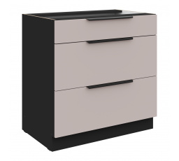 Dolní skřínka ARONA - 80 D 3S BB, Černá mat/Kašmír