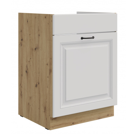 Dolní skříňka STELLO - 60 ZL 1S BB, Dub Artisan/Bílý mat
