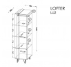 Šatní skříň LOFTER - LO2, Dub Wotan + Beton Millenium