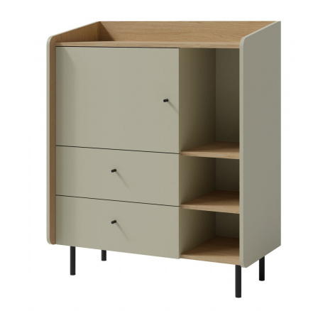 Komoda ALESSIO AE 9, Eukalyptus/Dub Baltic Dune