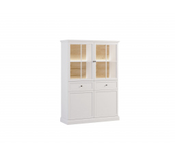 Vitrína LUCCA W4D2S, Bílá  s LED osvětlením