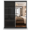 Šatní skříň MULTI 31 - 183 cm, Černá/Černý Lesk