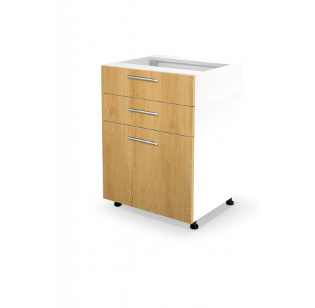 Dolní skříňka se zásuvkami VENTO D3S-60/82, medový dub