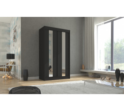 Posuvná skříň se zrcadlem BALTON 120 Černá+Černá