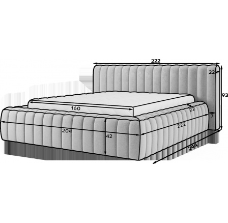 Postel Carilla + Kovový rám/Plynový zvedák/Úložný prostor 160x200 Coralline 03 1