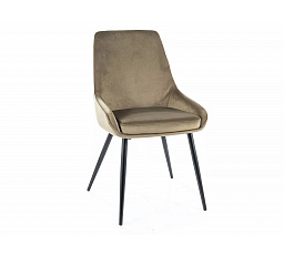 Jídelní židle COBE VELVET, olivový Bluvel 77/černý mat
