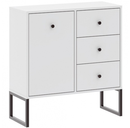 Komoda LINEA 1D3S, Bílá/Černá Komoda LINEA 1D3S, Bílá/Černá