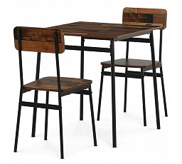 Jídelní set s 2 židlemi, 70x70x76cm, mdf, old wood, AUT-O2121 OLW2