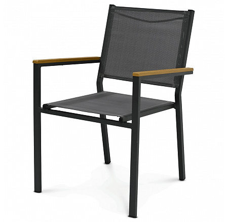 Zahradní židle, kov, síťovina, šedá, AZC-L1303 GREY