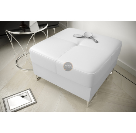 Taburet s úložným prostorem 70 x 70 cm GALAXY - bílá eko kůže