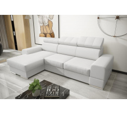 Rohová sedací souprava ROYAL MINI 260×160 - bílá eko kůže , levá