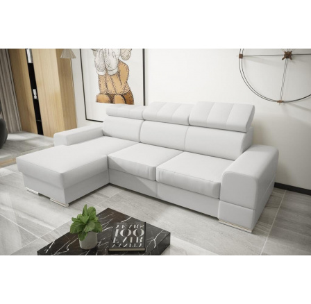 Rohová sedací souprava ROYAL MINI 260×160 - bílá eko kůže , levá