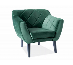 Křeslo KARO 1 Velvet, zelený Bluvel 78/wenge