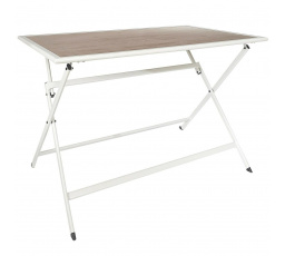 Stůl Barcelona s efektem dřeva           kovový 110x70