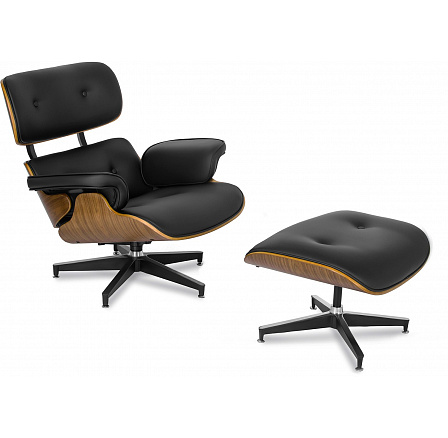 Křeslo Relaxační PALERMO s Podnožkou Černá Ekokůže