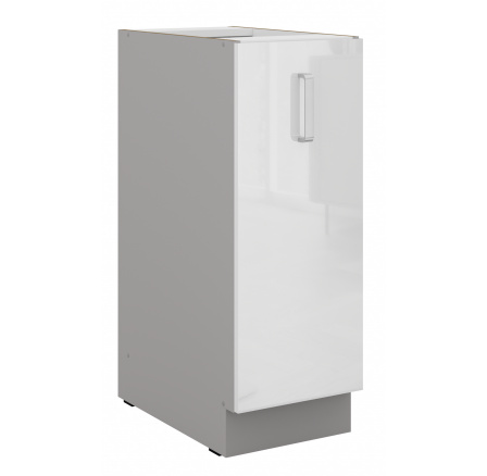 Dolní skřínka BIANCA - 30 D CARGO BB, Šedá / Bílý lesk Dolní skřínka BIANCA - 30 D CARGO BB, Šedá / Bílý lesk