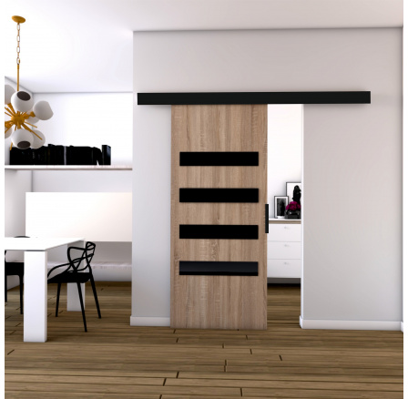 Posuvné dveře STANDART MIX F70, Sonoma/Černá Posuvné dveře STANDART MIX F70, Sonoma/Černá