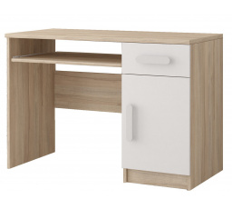 Psací stůl SMYK III - 08, Dub Sonoma/Bílá/Bílá