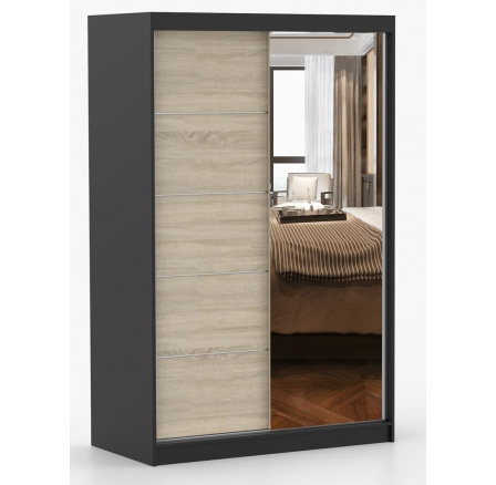 Šatní skříň NOEMI 05, Černá/Sonoma