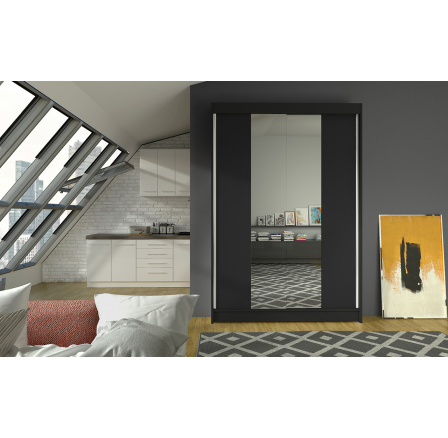 Šatní skříň LINORA II 120, Černá Šatní skříň LINORA II 120, Černá