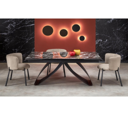 Jídelní stůl HILARIO, efekt černého mramoru/Černá