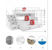 Dětská patrová postel MAX 3 Bílá, 3 místná 120 X 200