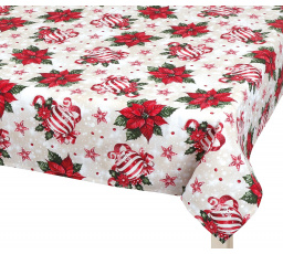 Vánoční ubrus ozdoby červené
