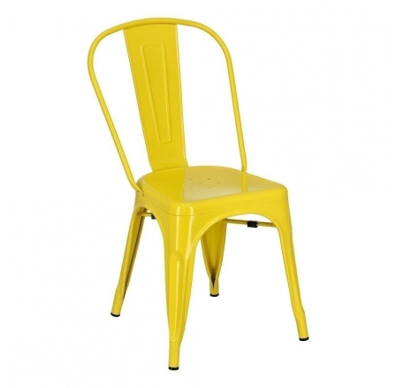 Židle Paris žlutá inspirovaná Tolix