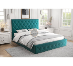 Postel ROMA - 180x200, Kovová na plynových zvedácích, tyrkysová