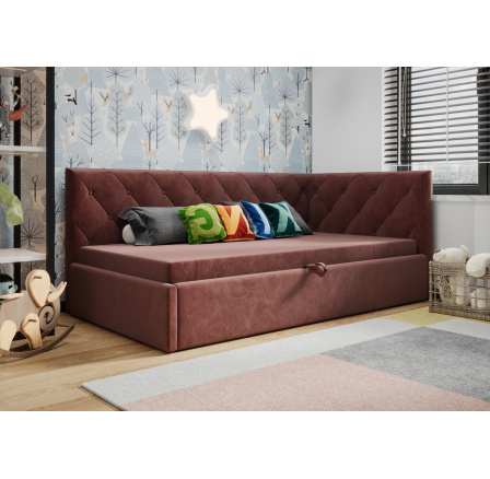 Postel ELZA - růžová - T63, Pravá strana Postel ELZA - růžová - T63, Pravá strana