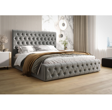 Postel VALENTINO s úložným prostorem - 200x200, Kovová na plynových zvedácích