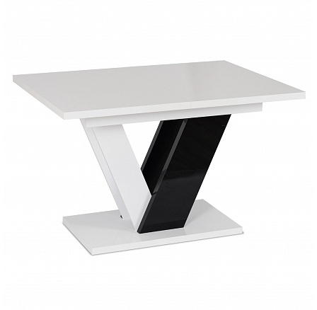 Stůl CLARK Rozkládací 120-160 cm Bílý/Černý Lesk Stůl CLARK Rozkládací 120-160 cm Bílý/Černý Lesk