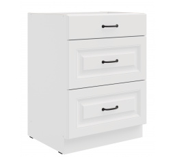 Dolní skřínka STELLO - 60 D 3S BB, Bílá/Bílá